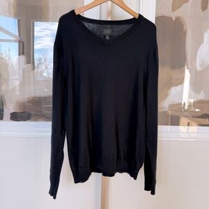 14th & Union Men’s XL Black V-Neck Pullover Sweater Long Sleeve Cashmere Blend